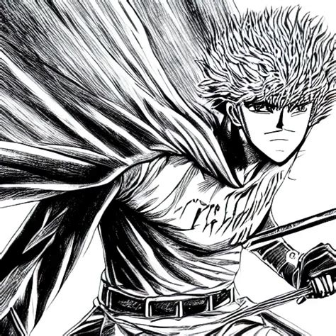 Giga Chad Drawn In The Style Of Berserk Manga K Stable Diffusion