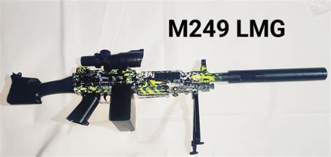 M249 Lmg Gel Blaster Electric Rechargeable 20k Ammo Battery Etsy