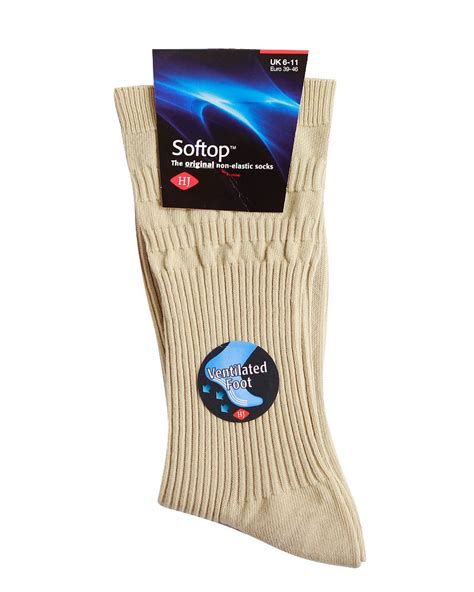 Mens Socks Softop Cotton Rich Non-Elastic Lightweight Soft Top - 8 ...