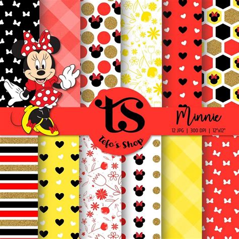 Minnie Red Papeles Digitales Paper Pack