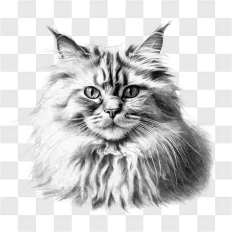 Download Expressive Long Haired Cat Drawing Sketches Online Creative