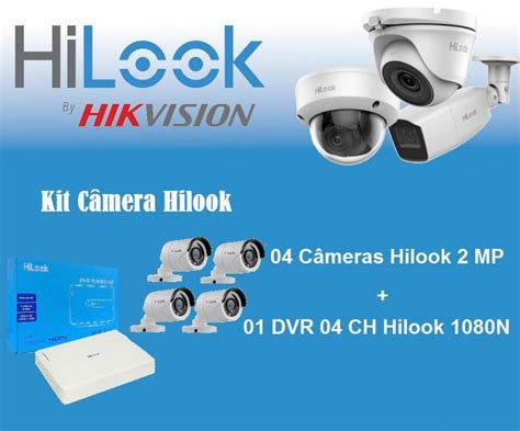 Kit Cftv 4 Câmeras Bullet 2 megas E Dvr Hilook Hd 4 Canais Líder