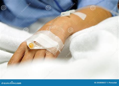 Image Of Iv Drip In Patient S Hand In Hospital Stock Image Image Of