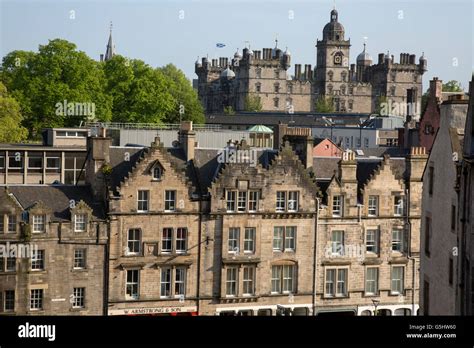 Grassmarket And George Heriots School Scotland Uk Stock Photo Alamy