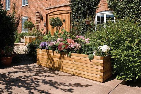 Wooden Trough Planters Large | Garden Design Ideas