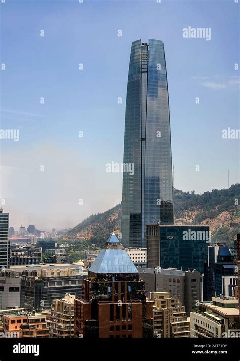 Santiago City Center Chile Business Center Of Santiago Day Vertical