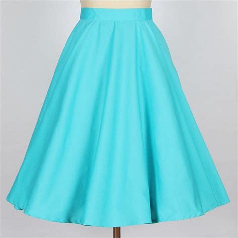 A Line Retro Skirt Tiffany Blue 26 Liked On Polyvore Featuring