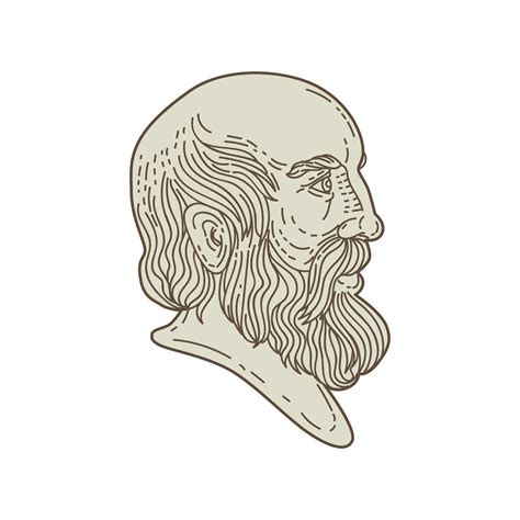 Plato Greek Philosopher Head Mono Line Vector Art At Vecteezy