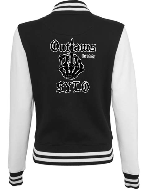 Embroided Ol Lady College Jacket By Outlaws Mc Moss