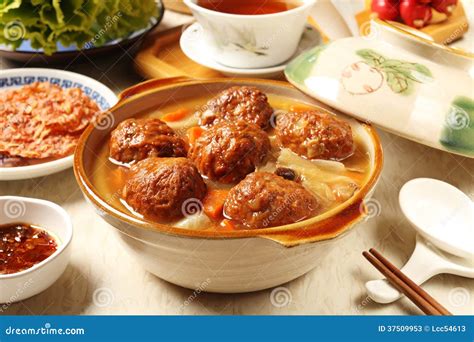 Braised Pork Balls In Soy Sauce Stock Image Image Of Asia Homemade