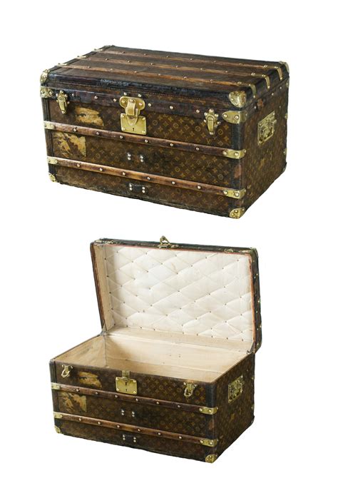 Early 20th C French Louis Vuitton Steamer Trunk Rue De France