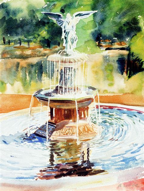 Bathesda Fountain Painting By Mark Lunde Fine Art America