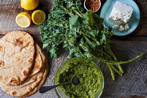 Roasted Broccoli Rabe And Pesto Flatbread Andy Boy