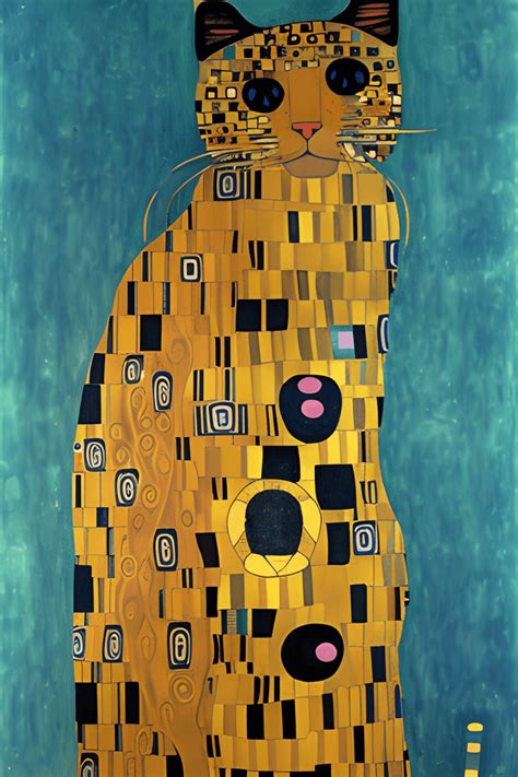 Gustav Klimt Kattenafbeelding Creative Fabrica