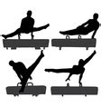 Gymnast on Pommel Horse Silhouette Royalty Free Vector Image