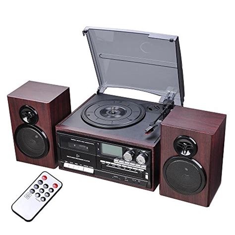 AW Classic Bluetooth Record Player System w/2 Speakers 3-Speed Stereo ...