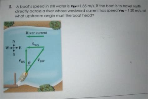 Solved A Boat S Speed In Still Water Is V Bw M S If The Boat