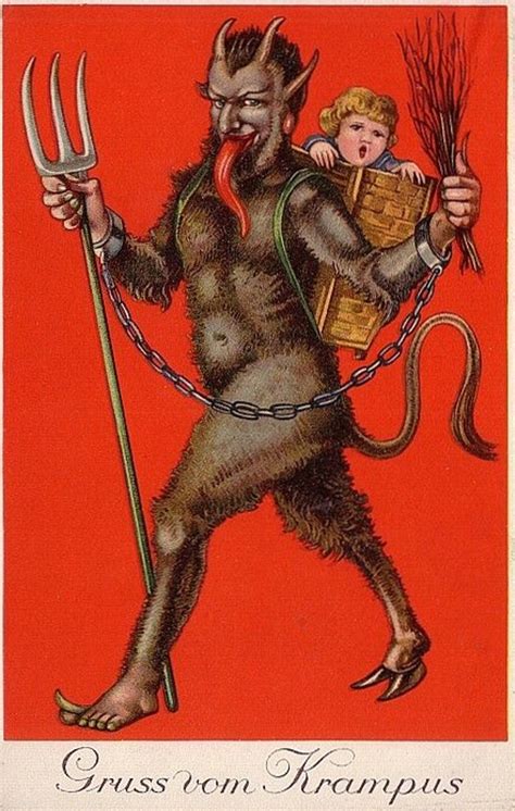 Vintage Krampus Christmas Seasons Greetings Holiday Yule Cards Etsy