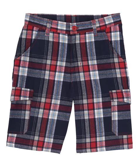 Red Plaid Cargo Shorts Toddler And Boys Plaid Shorts Toddler Shorts