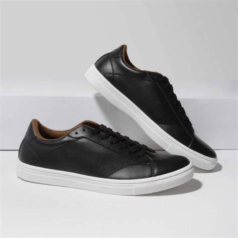 Jual Sepatu Sneakers Kulit Pria Footstep Smith Black Original Casual Di