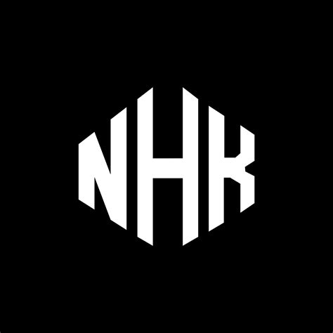 diseño de logotipo de letra nhk con forma de polígono Diseño de