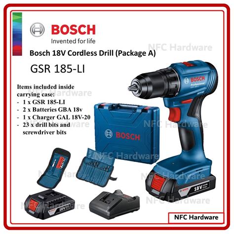 Bosch Gsr 185li Cordless Drill 18v Lazada