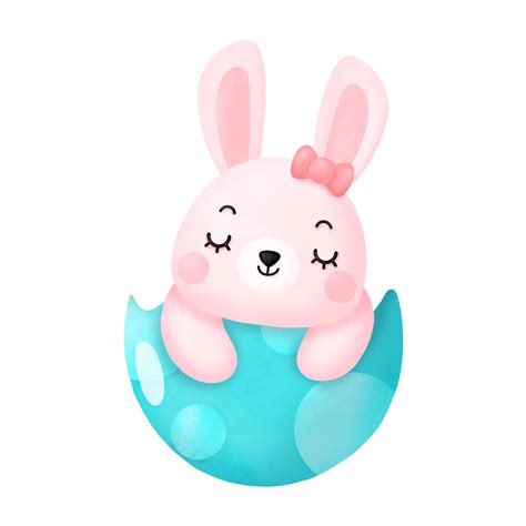 Happy Easter Watercolor Clipart Rabbit And Egg 11026678 PNG