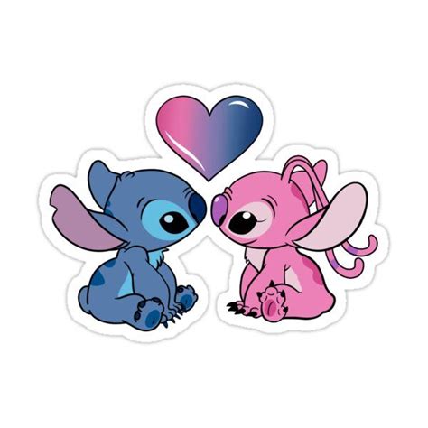 Stitch And Angel Sticker by Victoriacai | Lilo and stitch drawings ...