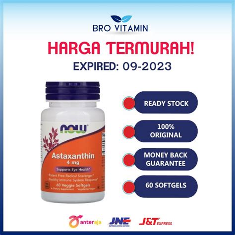 Jual Now Foods Astaxanthin Mg Support Healthy Eyes Now Food V