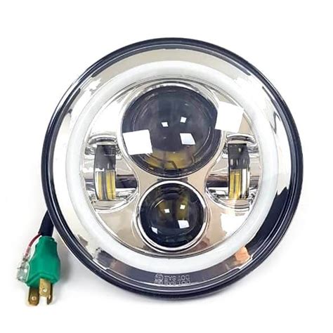 Inch Led Headlight With White Halo Ring Sma Motorcycle Accessories