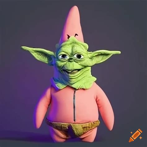 Mashup Of Patrick From Spongebob Dressed As Yoda On Craiyon