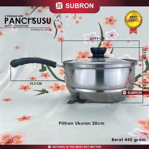 Jual Panci Susu Milk Pot Steamer Kukus 18cm 20cm Stainless Kukusan