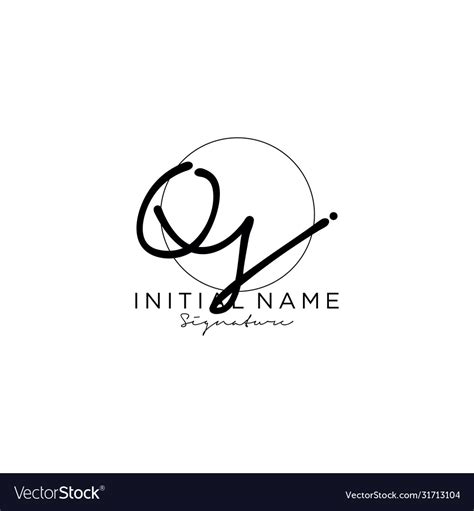 Qs Initial Handwriting Logo Design Royalty Free Vector Image