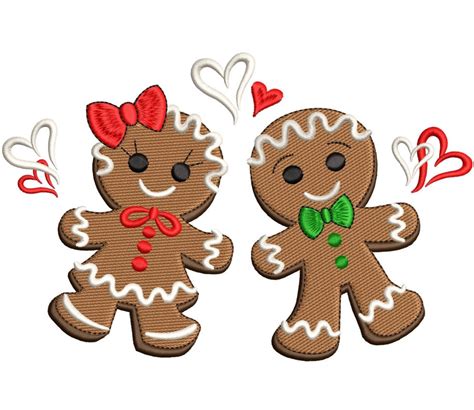 Gingerbread Man Embroidery Files Gingerbread Cookie Etsy