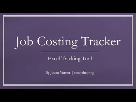 Smarthelping Financial Model Templates By Jason Varner Job Costing