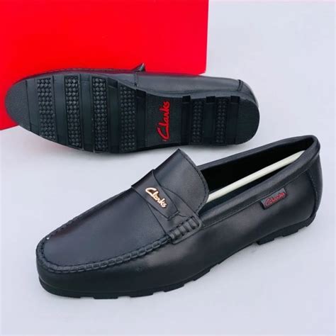 Clarks Black Leather Men Laceless Loafers Shoe - Nexotin.com