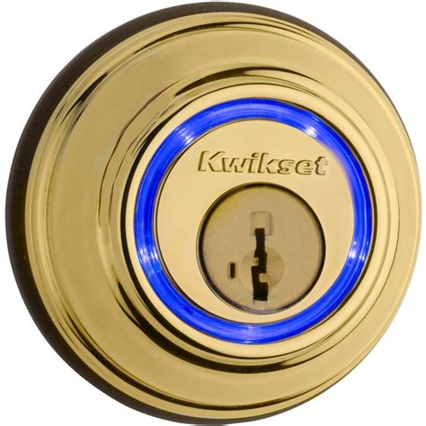 Kwikset Kevo 2nd Generation Lifetime Polished Brass Single Cylinder Deadbolt 1 Cylinder Smartkey