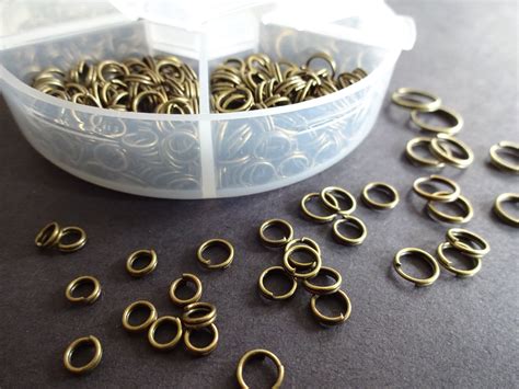 About 1745 Iron Jump Rings 4 10mm Bronze Color Jump Ring Set 6 Sizes