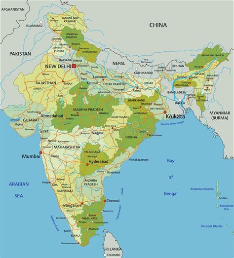 Mapa Pol Tico Editable Altamente Detallado Con Capas Separadas India