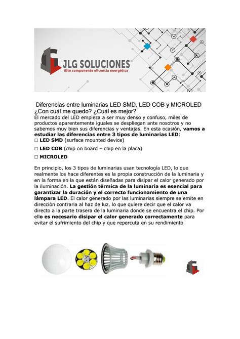 Diferencias Entre Led Smd Led Cob Y Microled By JLG Soluciones Issuu