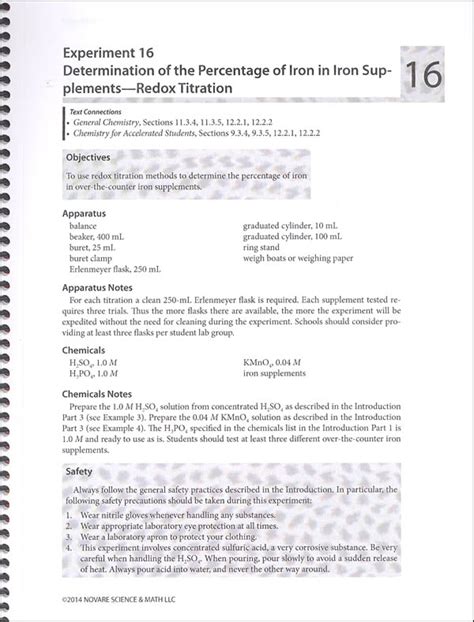 Chemistry Experiments for High School at Home | Novare Science and Math | 9780990439776