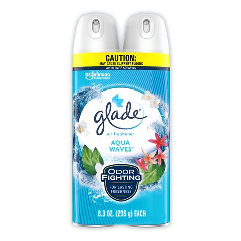 Glade Air Freshener Aerosol Aqua Waves Scent 8 3 Oz 2 Pack 357471