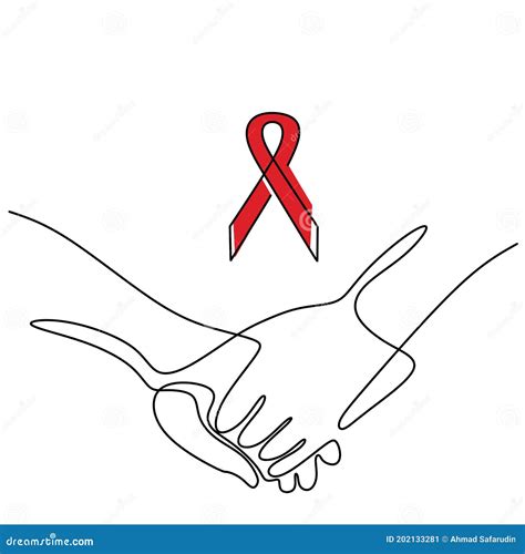 drawing  hand holding    prevent aids  red