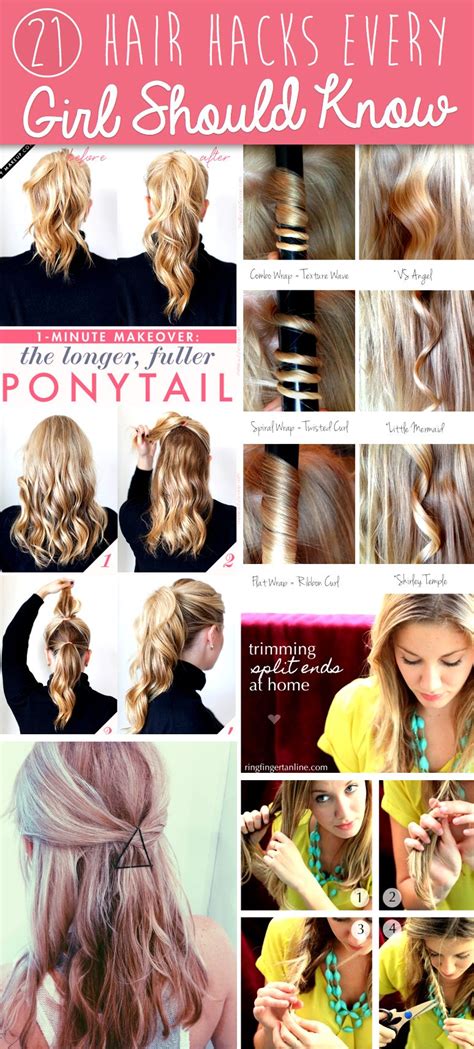 21 Hair Hacks Every Girl Should Know Cute Diy Projects Hair Hacks