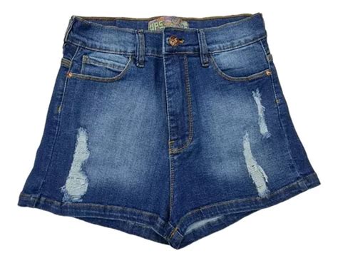 Short De Jean Con Roturas Y Localizado Cuotas sin interés