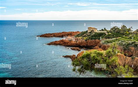 Red Rocks Coast And Sea At The French Riviera In Cote D Azur Near