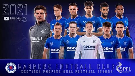 Squad Rangers Fc 2021 🏴󠁧󠁢󠁳󠁣󠁴󠁿 Rangers Fc With Steven Gerrard For Scottish Premiership 2021