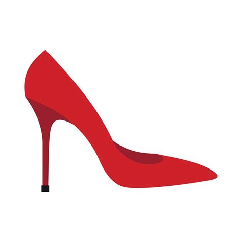 Red High Heel Shoe Icon Flat Style 14565983 Vector Art At Vecteezy