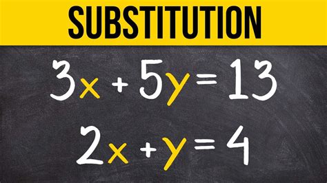 Learn To Solve A System Of Equations Using Substitution Youtube