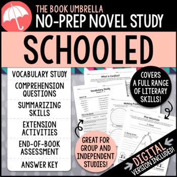 Schooled Novel Study Print Digital By TheBookUmbrella TPT